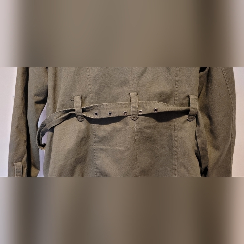 Kenneth Cole Reaction $248 Women's Army Green Full Zip Lined Button Up Coat Lrg. - Picture 8 of 12